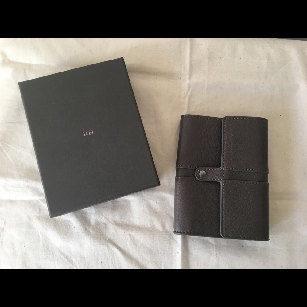 Restoration Hardware Leather Cord Keeper Wallet